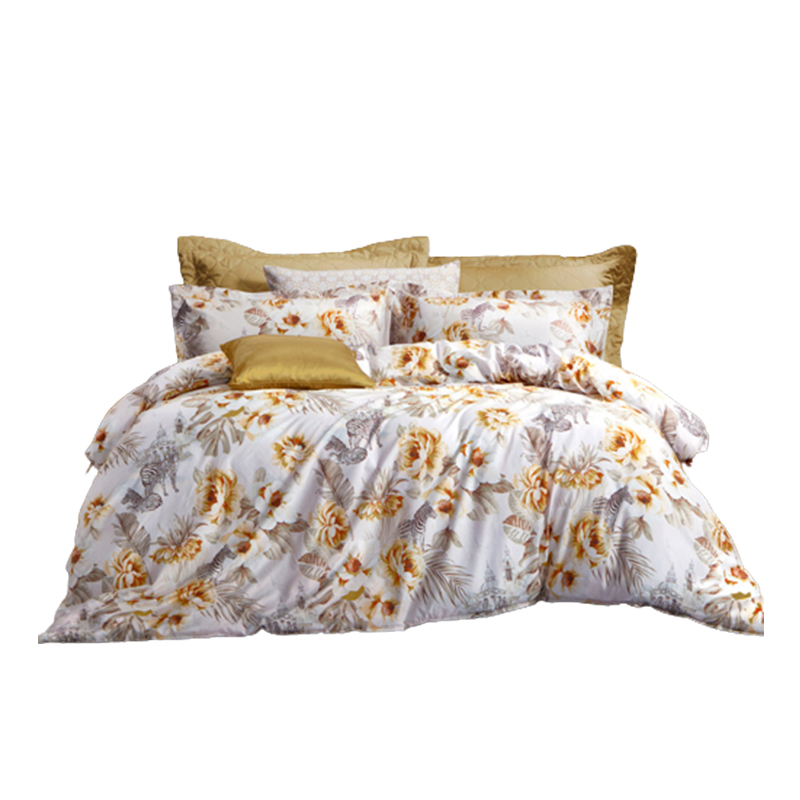 富安娜纯棉四件套花容月貌 713102258 203*229cm（单位：套） 黄色