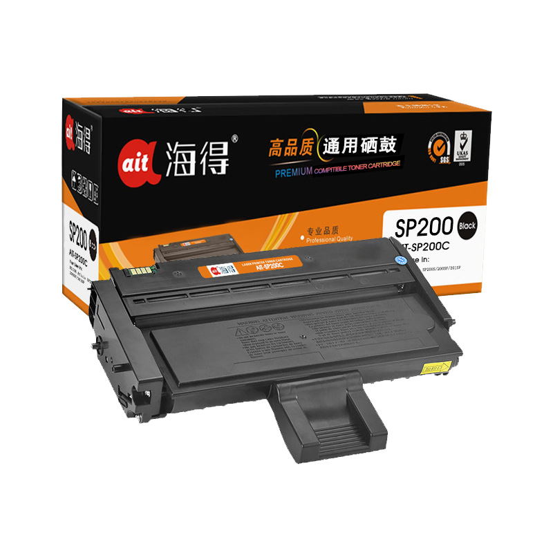 海得(ait) AIT-SP200C 专业版 打印量约2600页 适用理光SP200 SP200S SP200SF SP201SF 硒鼓 1.00 只/支 (计价单位：支) 黑色