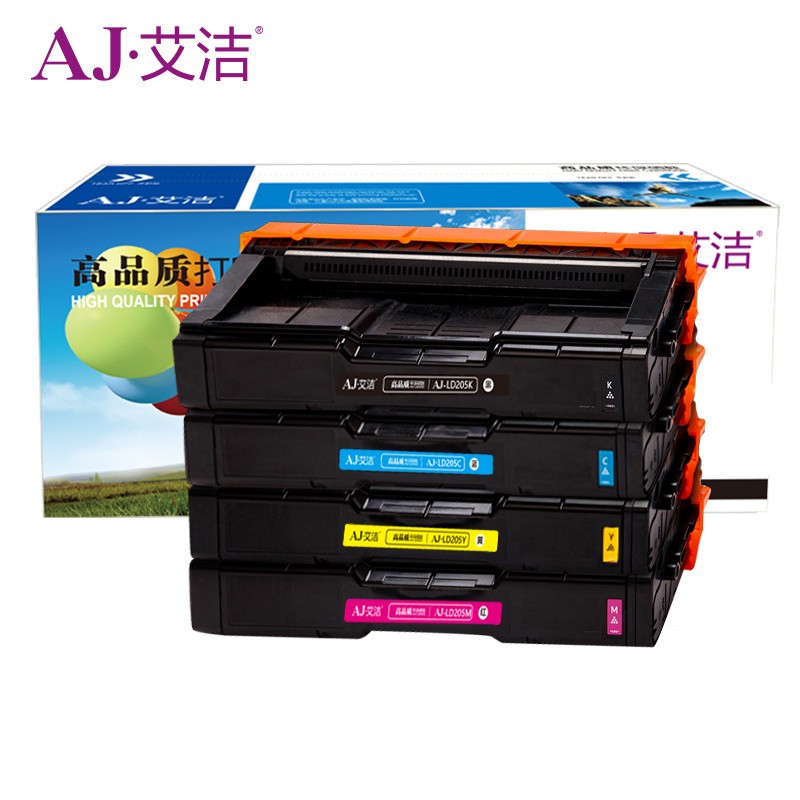 艾洁(AJ) LD205K四色套装商务版 打印量2000页&times;4 适用联想;CS2010DW;CF2090DWA打印机 硒鼓 4.00 只/套 (计价单位：套) 四色套装