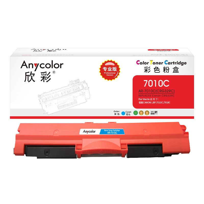 欣彩（Anycolor） AR-7010C 专业版 1000页 适用佳能CRG729C 粉盒 1.00 只/支 (计价单位：支) 蓝色