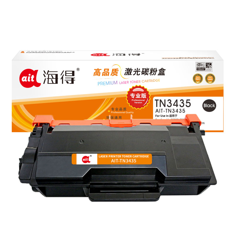 海得(ait) AIT-TN3435   专业版 适用机型：兄弟5590DN 5595DN 5585D 5580D 8540DN 打印量：3000页 粉盒 1.00 只/支 (计价单位：支) 黑色