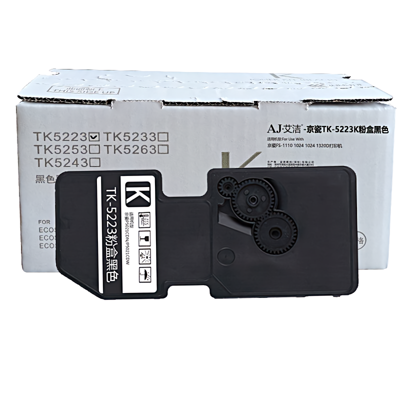艾洁(AJ) TK-5223K 打印量1200页 适用京瓷/P5021cdn/5021cdw 粉盒 (计价单位：只) 黑色
