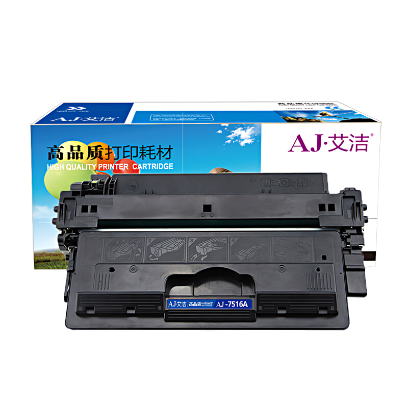艾洁(AJ) 7516A加黑版 打印量12000页 适用惠普 HP 5200L/5200/5200n/5200dtn/5200LX/5200TN 硒鼓 (计价单位：只) 黑色