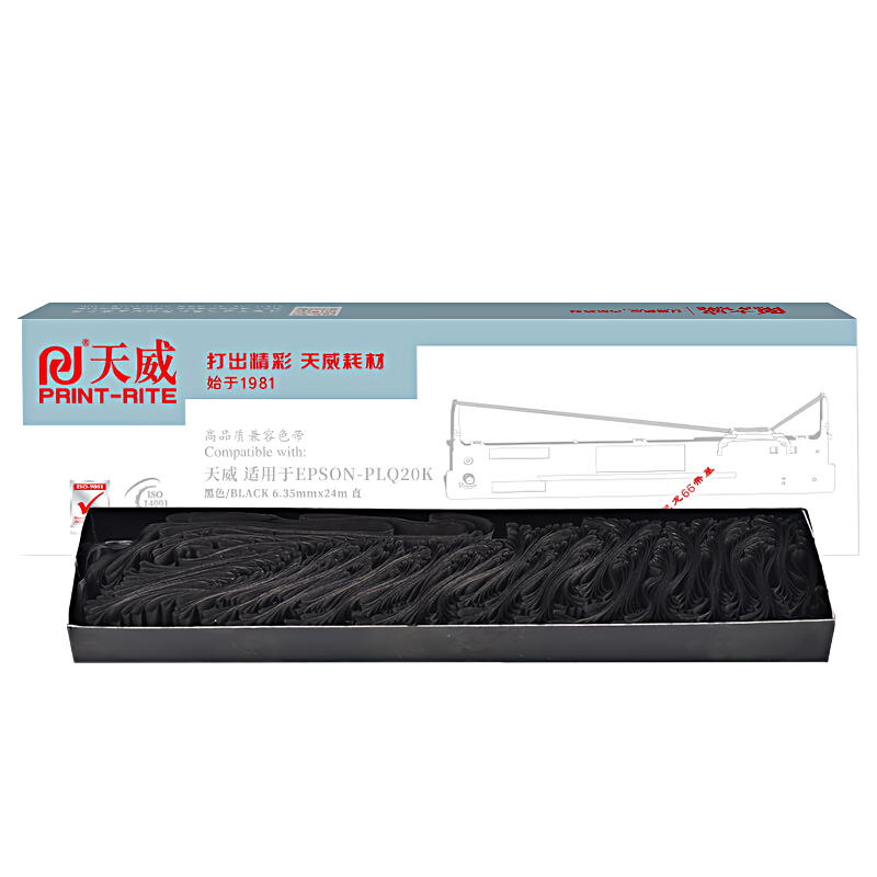 天威(PrintRite) PLQ20K 6.35mm*24m 色带芯 (计价单位：盒) 黑色