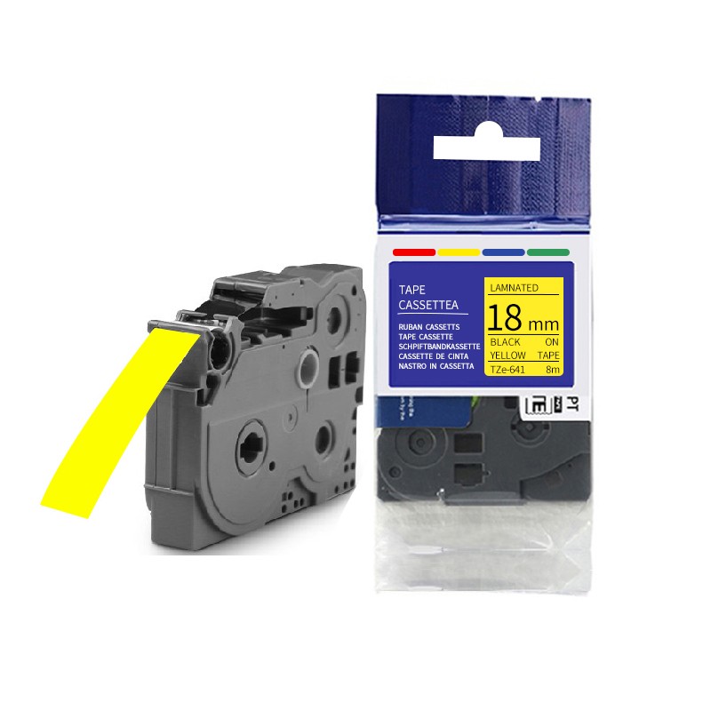 彩标 TZe-641 18mm 标签色带 1.00 盒/个 (计价单位：个) 黄底黑字 黄底黑字