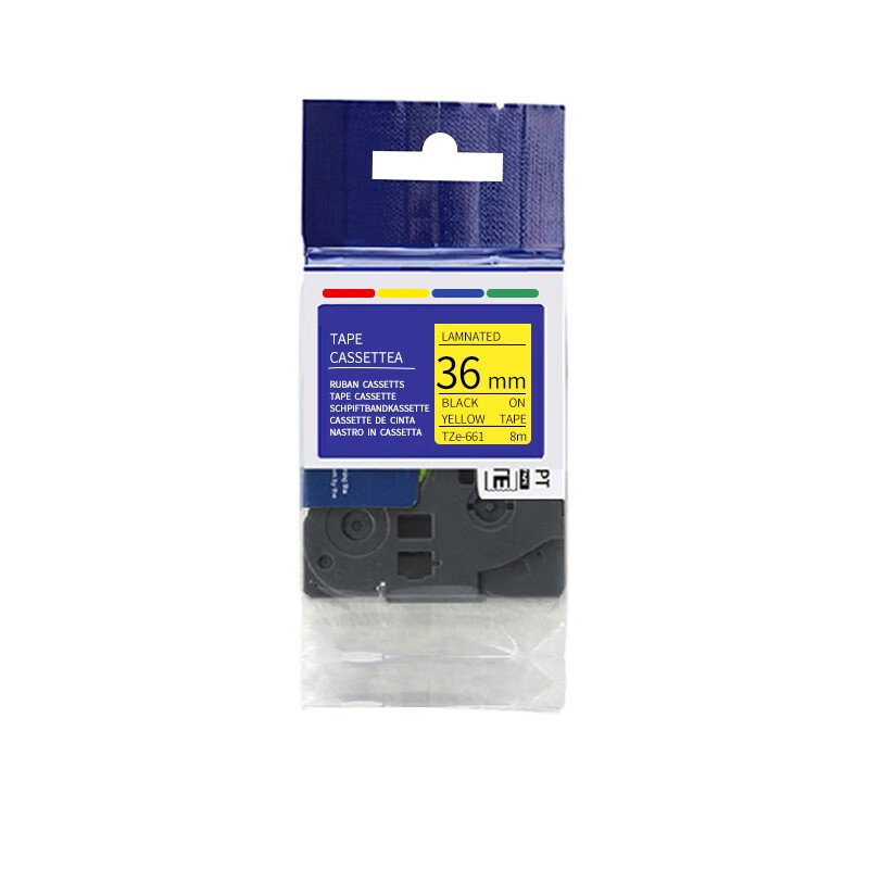 彩标 TZe-661 36mm 标签色带 1.00 盒/个 (计价单位：个) 黄底黑字 黄底黑字